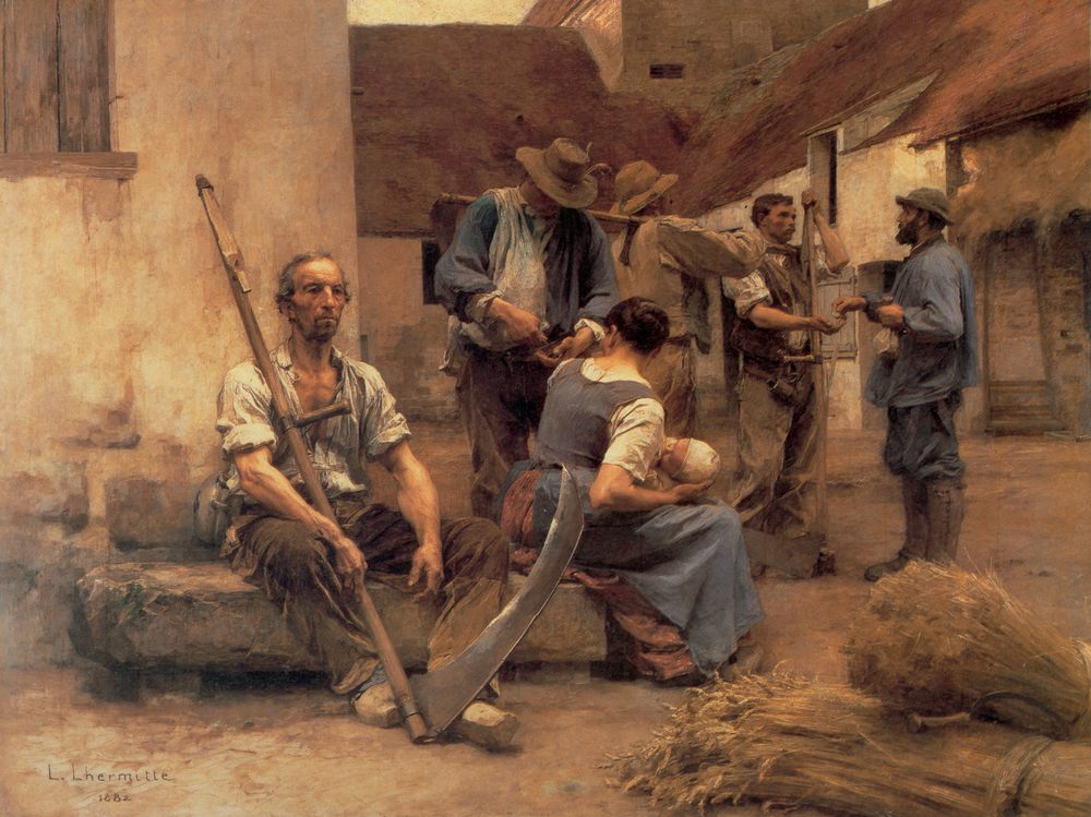 Paying the Harvesters :: Leon-Augustin L'hermitte - Village life ôîòî