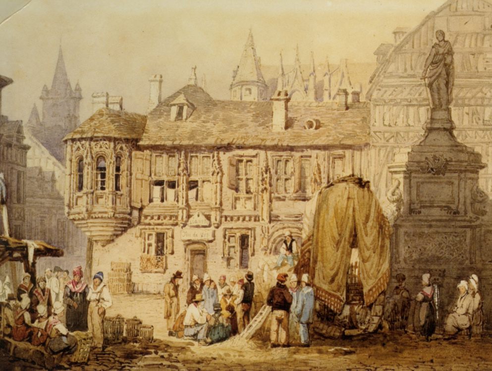 A View of La Place de la Pucelle Rouen :: Samuel Prout  - France ôîòî