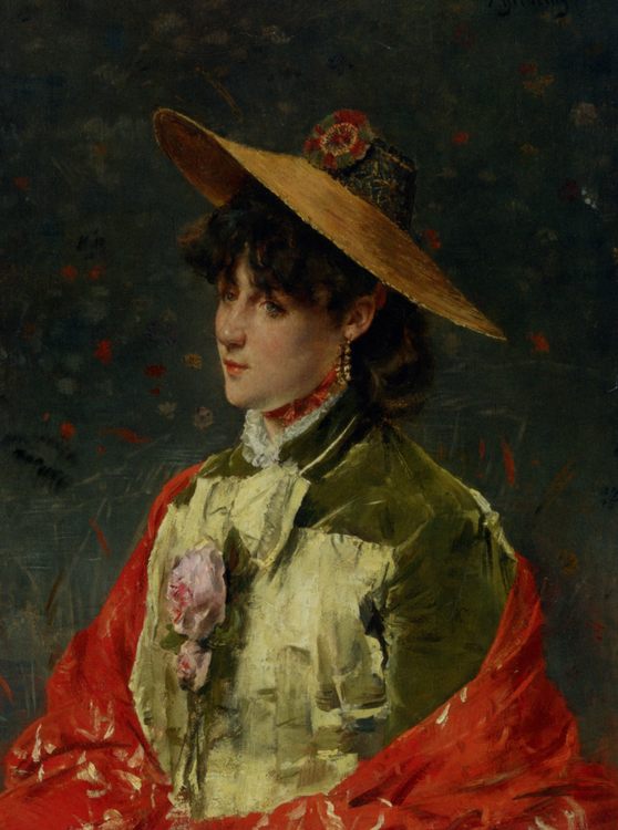 Straw Hat :: Alfred Stevens - 7 female portraits ( the end of 19 centuries ) in art and painting ôîòî