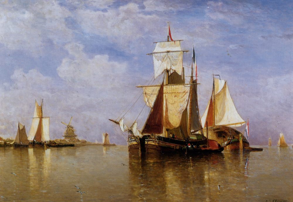Shipping off the Dutch Coast :: Paul-Jean Clays - Sea landscapes with ships ôîòî