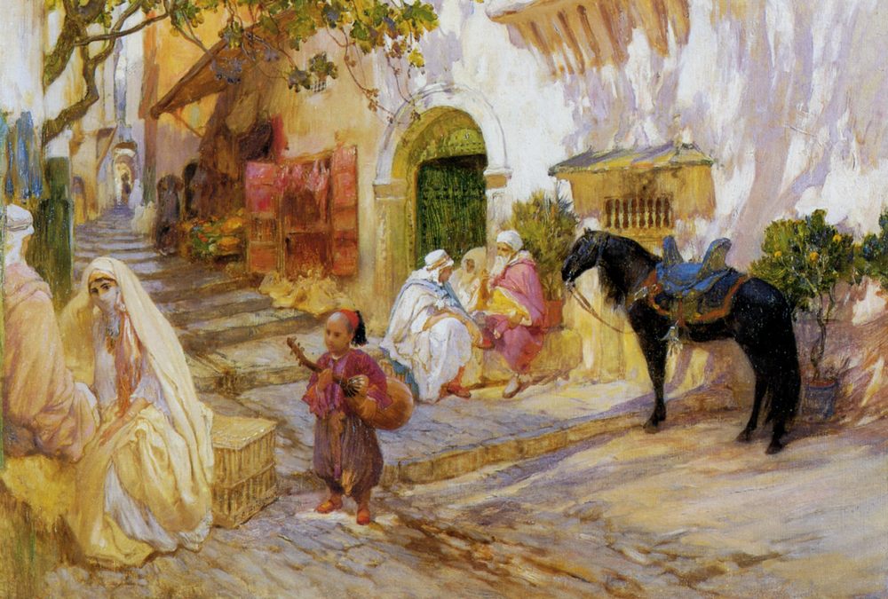 An Algerian Street :: Frederick Arthur Bridgman - scenes of Oriental life (Orientalism) in art and painting ôîòî