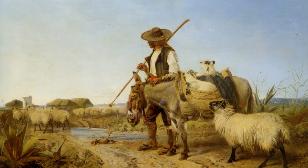 A Spanish Shepherd :: Richard Ansdell - Village life ôîòî