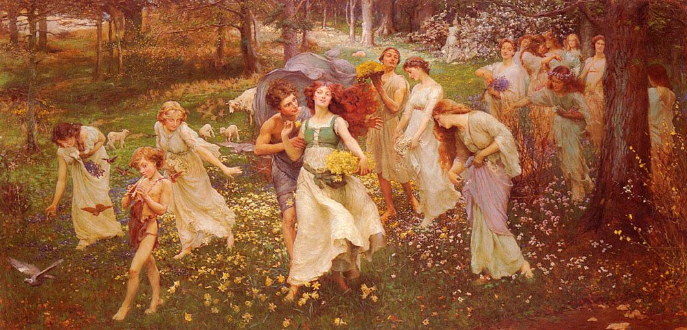 The Progress Of Spring :: Charles Ward - Romantic scenes in art and painting ôîòî