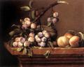 Still-lives with fruit - Plums and Peaches on a Table :: Pierre Dupuys
