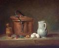 Still Lifes -  Still Life with Copper Pan and Pestle and Mortar :: Jean-Baptiste-Simeon Chardin 