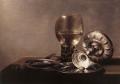 Still Lifes - Still Life with Wine Glass and Silver Bowl :: Pieter Claesz