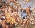 nu art in mythology painting -  Triumph of Bacchus and Ariadne [detail- 1] :: Annibale Carracci