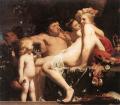 nu art in mythology painting - Bacchus with Two Nymphs and Cupid :: Caesar van Everdingen
