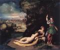 nu art in mythology painting - Diana and Calisto :: Dosso Dossi