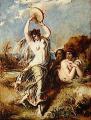 nu art in mythology painting - Bacchante Playing the Tambourine :: William Etty