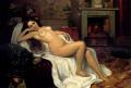 Nu in art and painting - Reclining Nude On A Draped Sofa :: Sergei Semenovich Egornov