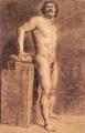 nude men - Male Academy Figure, probably Polonais :: Eugune Delacroix
