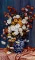 flowers in painting - Mums In A Porcelain Vase :: Adolphe Louis Castex-Degrange
