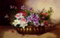 flowers in painting - Summer Blooms in an Urn :: Adolphe Louis Castex-Degrange