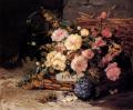 flowers in painting - Floral Still Life Of Spring And Autumn :: Eugene Henri Cauchois