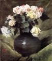flowers in painting -  Flowers Pastel on paper ::William Merritt Chase 