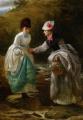Young beauties portraits in art and painting - The Stepping Stones :: Thomas Brooks