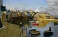 Sea landscapes with boats -  A View of Mousehole :: Harold Harvey