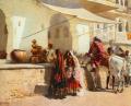Street and market genre scenes - A Street Market Scene, India :: Edwin Lord Weeks