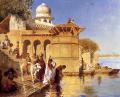 Oriental architecture -  Along the Ghats, Mathura :: Edwin Lord Weeks 