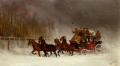 Horses in art - Winter Royal Mail Coach :: Alfred F. De Prades