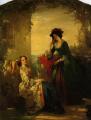 6 woman's portraits hall ( The middle of 19 centuries ) in art and painting - Sophia and Olivia :: Thomas Faed