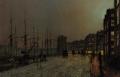 Sea landscapes with ships - Shipping on the Clyde :: John Atkinson Grimshaw