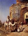 Oriental architecture - Old Blue-Tiled Mosque, Outside of Delhi, India :: Edwin Lord Weeks