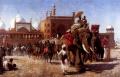 History painting - The Return Of The Imperial Court From The Great Nosque At Delhi, In The Reign Of Shah Jehan :: Edwin Lord Weeks