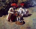 Street and market genre scenes - The Snake Charmers, Bombay :: Edwin Lord Weeks