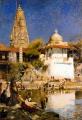 scenes of Oriental life (Orientalism) in art and painting - The Temple and Tank of Walkeschwar at Bombay :: Edwin Lord Weeks