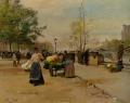 Street and market genre scenes - Flower Sellers :: Victor Gabriel Gilbert