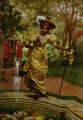 Picnic - An Elegant Lady by a Goldfish Pond :: Karl Gampenrieder