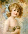 Portraits of young girls in art and painting - Girl Holding a Nest :: Emile Vernon