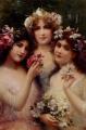 Young beauties portraits in art and painting - The Three Graces :: Emile Vernon