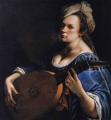 3 women portraits 17th century hall - Self-Portrait as a Lute Player :: Artemisia Gentileschi