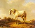 Horses in art - A White Stallion In A Landscape :: Eugene Verboeckhoven
