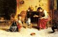 Woman and child in painting and art - A Child's First Step :: Eugenio Zampighi
