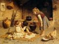 Children's portrait in art and painting - Affection :: Eugenio Zampighi 