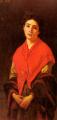 6 woman's portraits hall ( The middle of 19 centuries ) in art and painting - Woman In Red :: Federigo Zandomeneghi