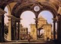Architecture - Capriccio of a Renaissance Triumphal Arch seen from the Portico of a Palace :: Canaletto 
