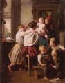 Woman and child in painting and art - Children Making Their Grandmother a Present on Her Name Day :: Ferdinand Georg Waldmuller