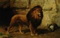 Animals - Lion Guarding His Den :: George Goodwin Kilburne