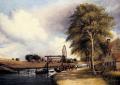 River landscapes - The Lock At Stanton On The Little Ouse In Norfolk :: Frederick William Watts