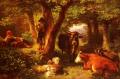Picnic - Forest scene with cows :: Friedrich Johann Voltz