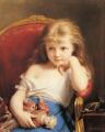 Portraits of young girls in art and painting - Young Girl Holding a Doll :: Fritz Zuber-Buhler