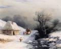 winter landscapes - Little Russian Ox Cart in Winter :: Little Russian Ox Cart in Winter 