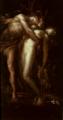 nu art in mythology painting - Orpheus and Eurydice :: George Frederick Watts