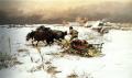 winter landscapes - The Sledge Ride :: Jaroslav Fr. Julius Vesin