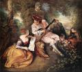 Romantic scenes in art and painting - The range of love :: Jean-Antoine Watteau